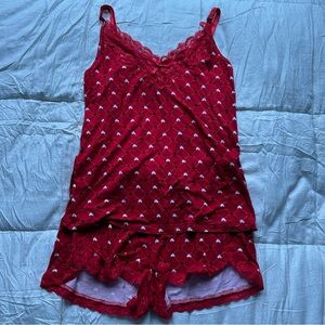 Daisy Fuentes Red Lace Chemise Set